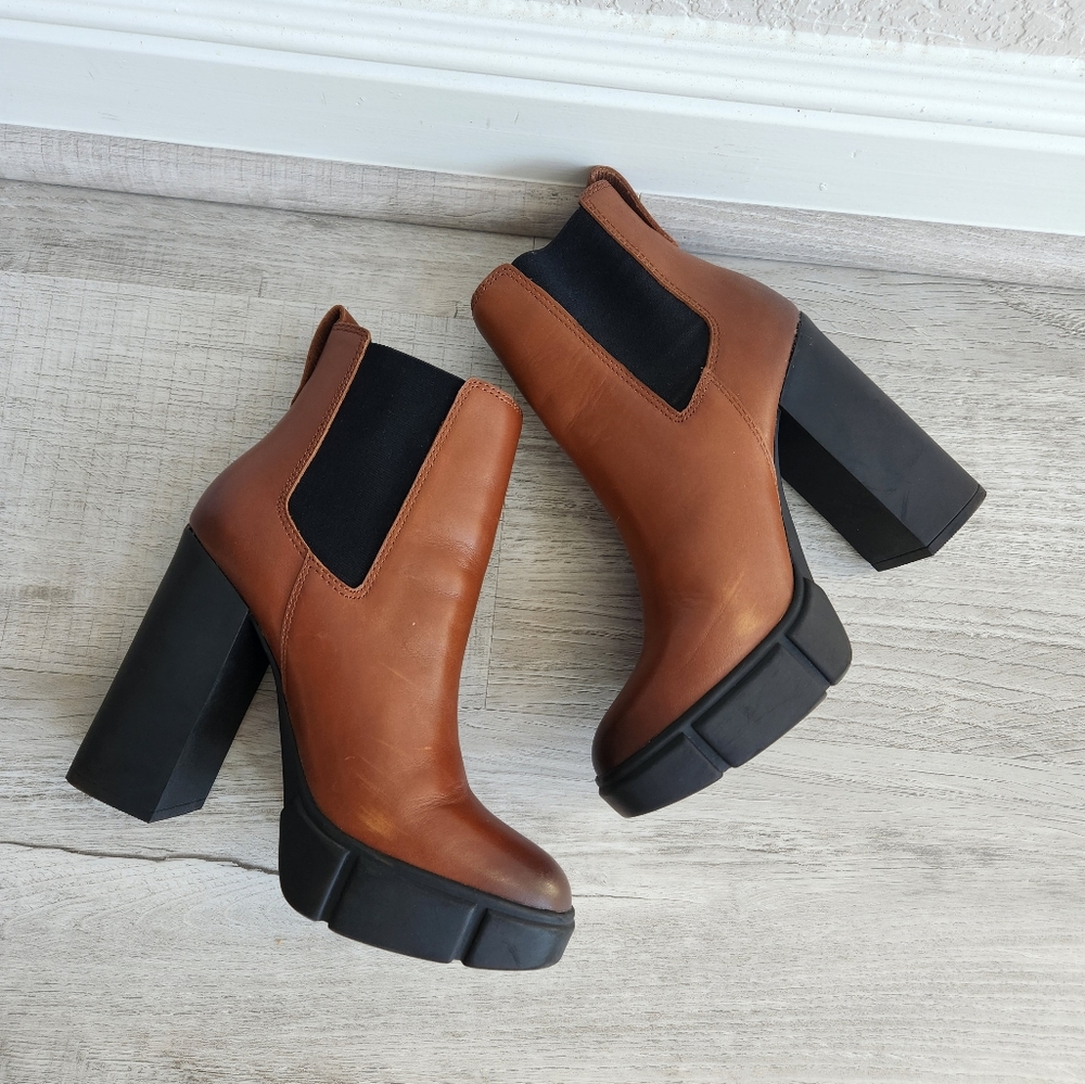 Steve Madden Revised Cognac Platform Leather Boot… - image 7